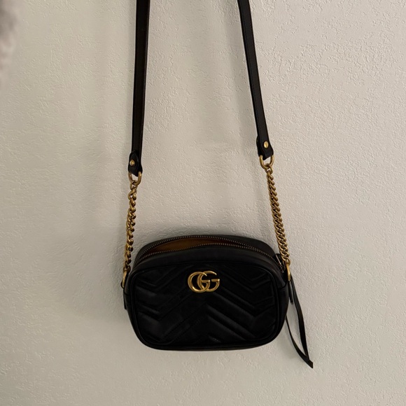 Authentic Gucci Black Mini GG Marmont Camera Bag EUC - Picture 14 of 15